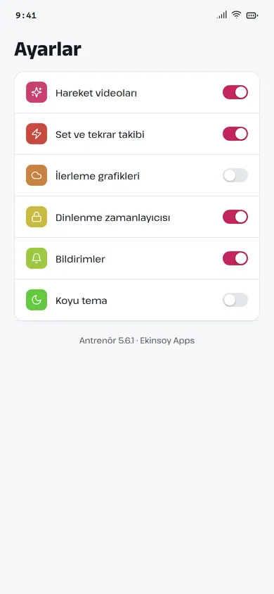 Antrenör ayarlar ekranı