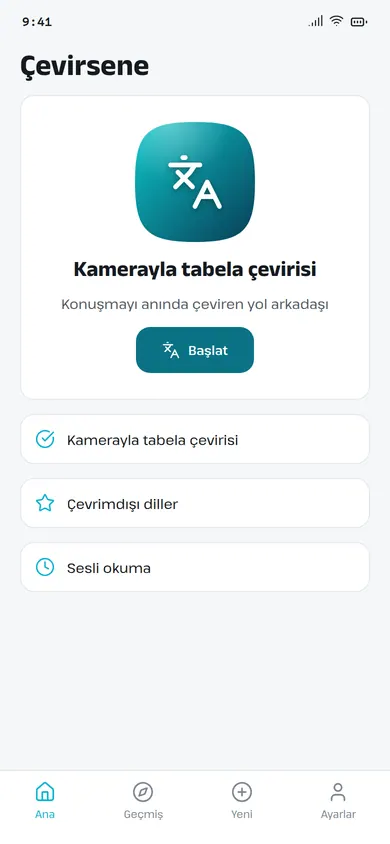 Çevirsene kamerayla tabela çevirisi ekranı