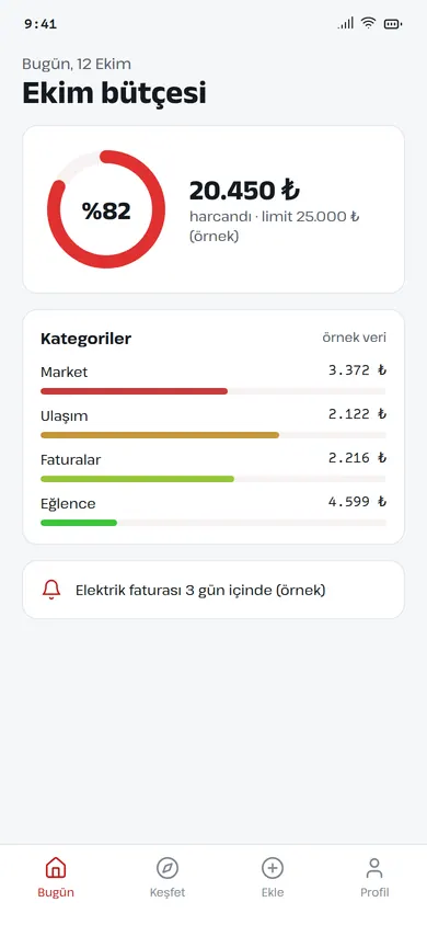 Faturam ana ekranı