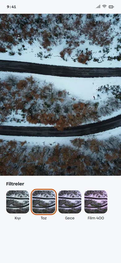 Kadrajım raw çekim ekranı