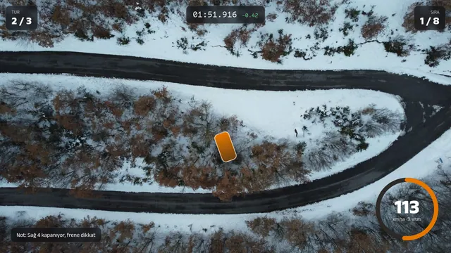 Kum Yolu Rallisi oyun içi görüntü