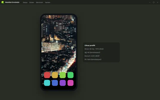 Mobilist Emülatör ana ekranı