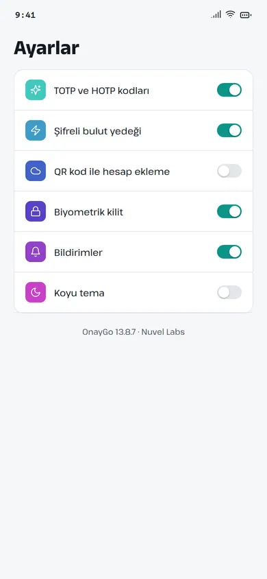OnayGo ayarlar ekranı