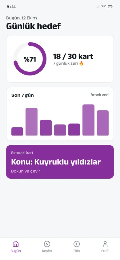 Tarihçe ana ekranı